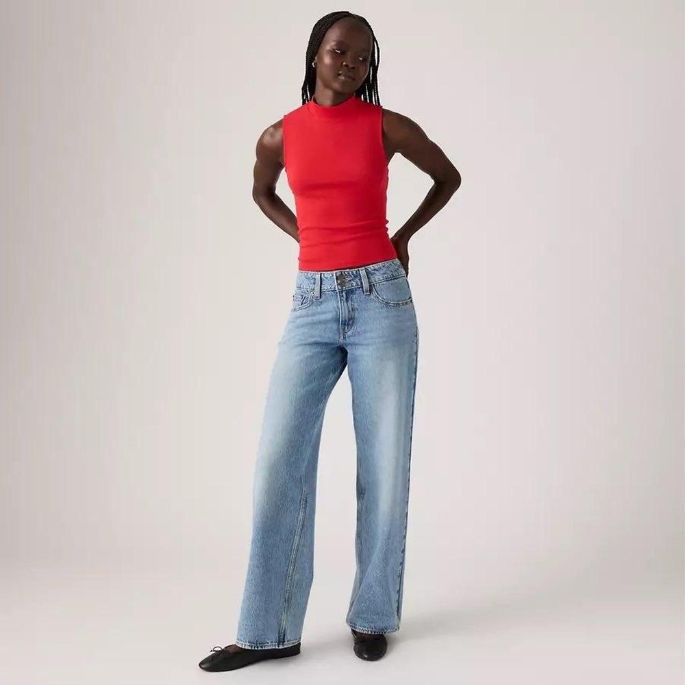 Levi Superlow Loose Jeans Y2K Straight Leg Women 24 x 32 Light Wash Blue NWT